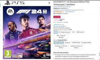 Juego PS5 EA SPORTS F1 24 Standard Edition Castellano por 22,70€