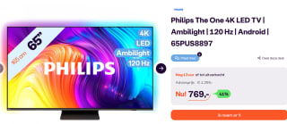 Philips The One 4K LED Ambilight TV (65) voor €769 bij iBOOD