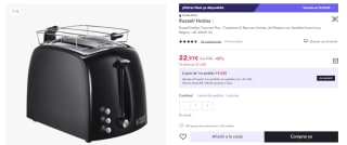 Tostadora Russell Hobbs Textures Plus 22601-56-RH por 22.98€ (Cuenta Nueva 13.78€)