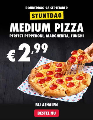 Medium Pizza voor €2,99 tijdens de Domino's stuntdag