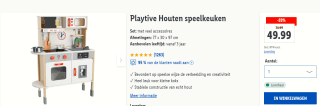 Playtive houten speelgoedkeuken met veel accessoires voor €49,99 in de Lidl webshop