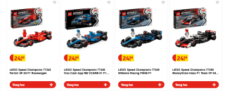 Alle LEGO F1 bouwsets voor €24,99 p.s bij Kruidvat