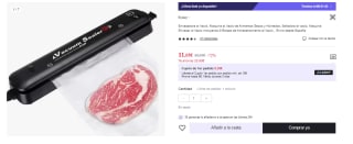 Maquina Envasadora de Alimentos + 9 bolsas por 11.05€ (Cuenta Nueva 6.63€)