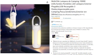 Lampara LED Camping 10000 mAh por 9,99€