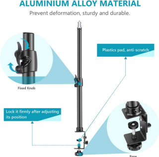 2 Packs Soporte Luz de Sobremesa con tornillo de 1/4" Aleación de aluminio ajustable 32-52cm a 22,99€