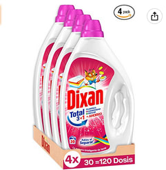 4 Detergente Dixan Gel Adiós al Separar Total 3+1 Líquido para Lavadora por 15,98€ en Amazon