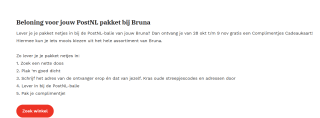 Gratis Bruna Complimentjes Cadeaukaart €2.50 bij het versturen van een PostNL-pakket
