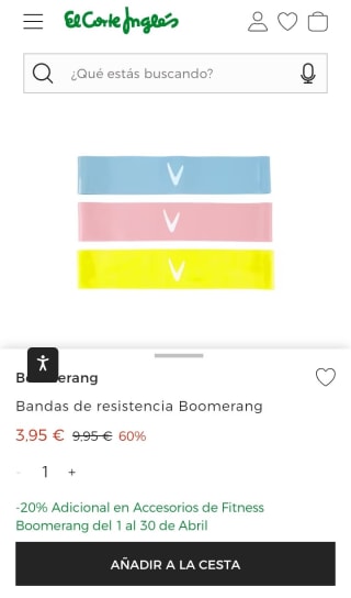 Bandas de resistencia Boomerang por 3,95€.