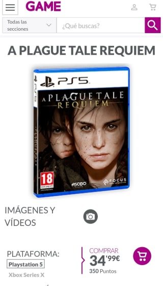 A Plague Tale: Requiem PS5 por 34,99€.