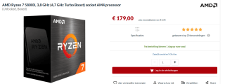AMD Ryzen 7 5800X - Processor voor €179 bij Alternate