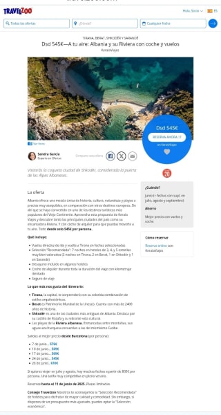 Albania a tu aire 8 días desde 545€.