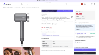 Secador de Pelo Digital 1600W Solac por 35,32€