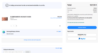 10% descuento en toda la tienda Samsung pedidos superiores 200€