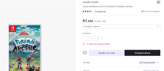 Videojuego Nintendo Switch Leyendas Pokemon: Arceus por 38,62€