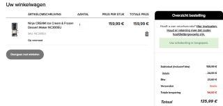 Ninja Creami ijsmachine NC300EU voor €135,99 in de Ninja Kitchen webshop