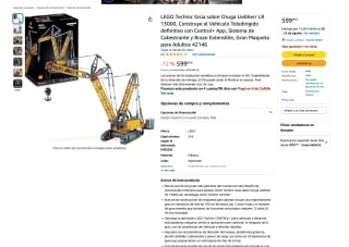 LEGO 42146 Technic Grúa sobre Oruga Liebherr LR 13000 por solo 599,99€