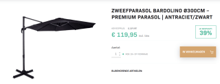VONROC Premium Zweefparasol Bardolino - Ø300cm voor €119 bij Vonroc
