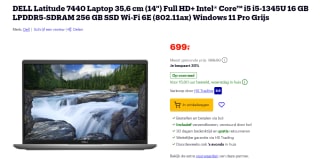 DELL Latitude 7440 Laptop 35,6 cm (14") voor €699 bij Bol.com