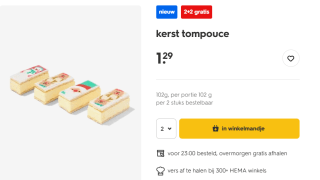 2+2 gratis op kersttompouces bij de Hema