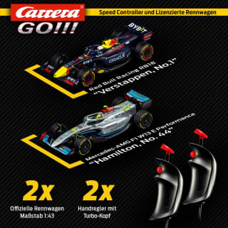 Carrera Go!!! Max Performance, 6.3 M. Max Verstappen en Lewis Hamilton voor €54,99 bij Amazon