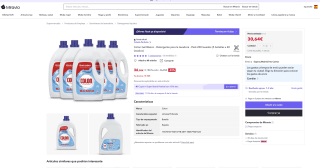 Colon Gel Básico Detergente para la lavadora Pack 200 lavados (5 botellas x 40 lavados) por 30,64€