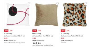 Tot 70% korting op plaids en kussens bij Wehkamp