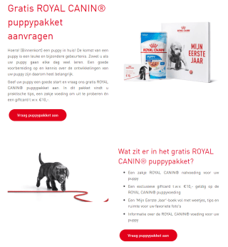 Gratis Puppy pakket van Royal Canin
