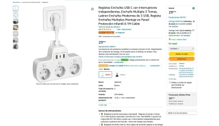 Regletas Enchufes USB C con Interruptores Independientes por 14,99€