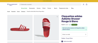 Claquettes adidas Adilette Shower Rouge & Blanc à 18,20€