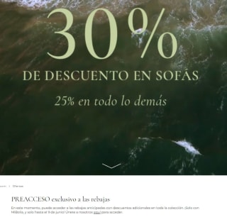 30% dto en sofás y 25% en resto