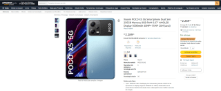 Smartphone da Xiaomi, modelo POCO X5 de 256GB - R$ 2.289