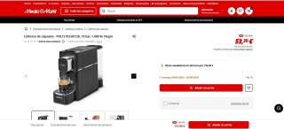 Cafetera de cápsulas - POLTI PCEU0128, 19 bar, 1,400 W, Negro por 53,30€