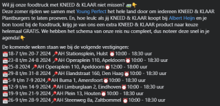 Gratis KNEED & KLAAR product bij de foodtruck als je deze gekocht hebt bij Albert Heijn