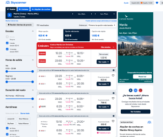 Madrid - Manila desde 623€ con Skyscanner