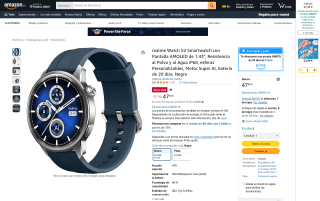 Smartwatch Realme Watch S2 pantalla AMOLED 1.43 pulgadas por 47,49€