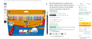 BIC Kids Rotuladores Lavables 24 unidades por 3,95€