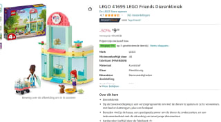 LEGO Friends dierenkliniek voor €9,98 bij Amazon