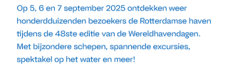 Gratis Toegang Wereld Haven Dagen 2025 in Rotterdam