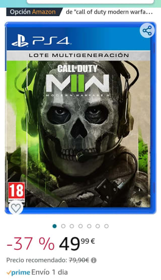 Call of Duty: Modern Warfare II PS4 por 49,99€.
