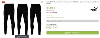 3- Pack PUMA Liga trainingsbroeken met DRYCELL voor €33,89 bij Outlet46