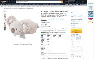 Peluche térmico koala Fehn con saco de pepitas de uva por 8,79€