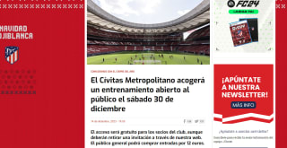 Gratis Atlético de Madrid entrenamiento abierto al público el sábado 30 diciembre