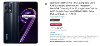 Movil Realme 9 Pro+ 5G ,6GB/128 GB por 239.99€