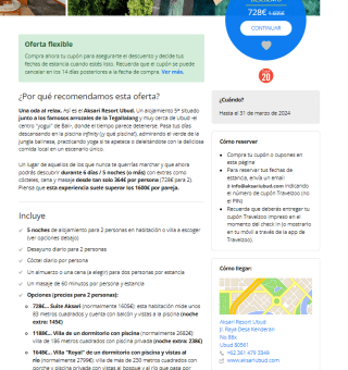 Estancia de 6 días en el paraíso balinés hotel 5* para 2 desde 728€