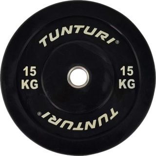 Tunturi Bumper Plate - Halterschijf - Zwart - 15 kg Incl. gratis fitness app voor €39 bij Bol.com