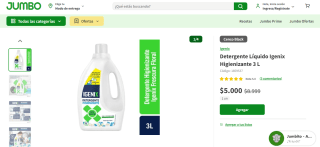 Detergente Líquido Igenix Higienizante 3 L por $5.000
