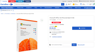 Pacote Microsoft Office 365 Personal - R$ 85