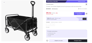 Carro de Mano Plegable de Transporte por 24.5€
