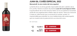 6 Botellas de Juan Gil Cuvée Especial 2022 por 36.8€