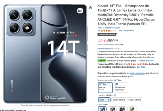 Xiaomi 14T Pro de 12GB+1TB por 699€